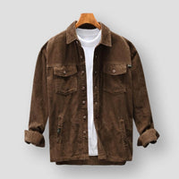Ribbed Corduroy Men's Shirt - David-Brown-S-State of Style