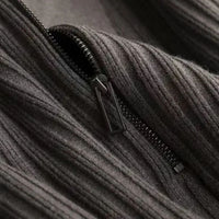Ribbed Zip Sweater | Casual and Warm Men's Knitwear-Gray-S-State of Style