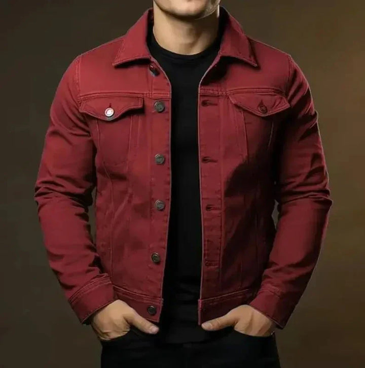 Robust & Timeless Men's Denim Jacket made from 100% Cotton - Noah-Bordeaux-XS-State of Style