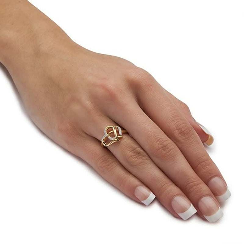 Romantic Heart Ring | Elegant Silver Band-Gold-5-State of Style