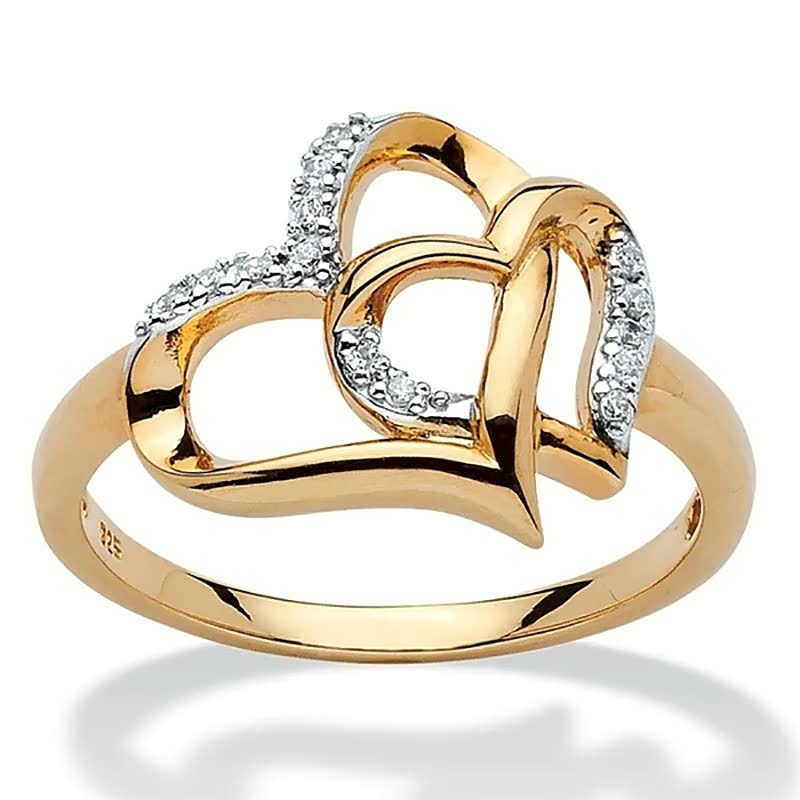 Romantic Heart Ring | Elegant Silver Band-Gold-5-State of Style