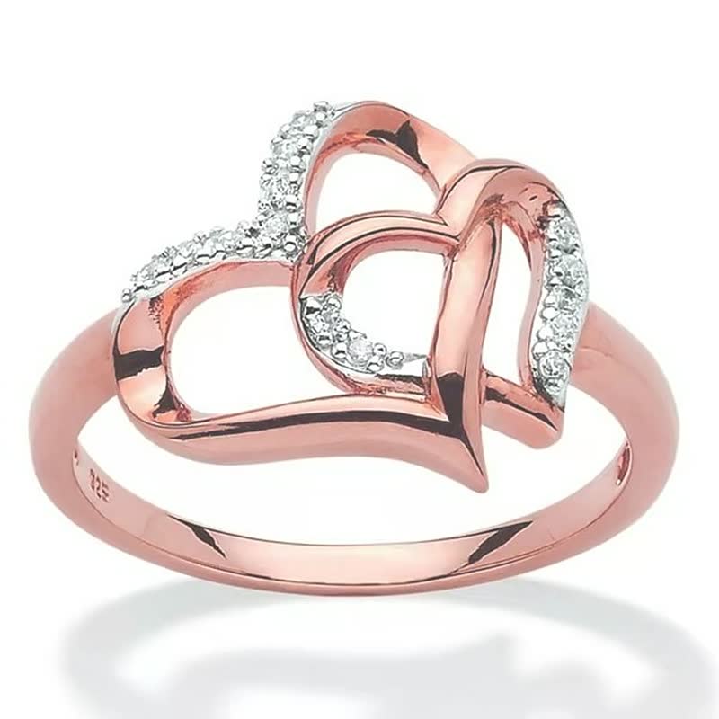 Romantic Heart Ring | Elegant Silver Band-Rose Gold-5-State of Style