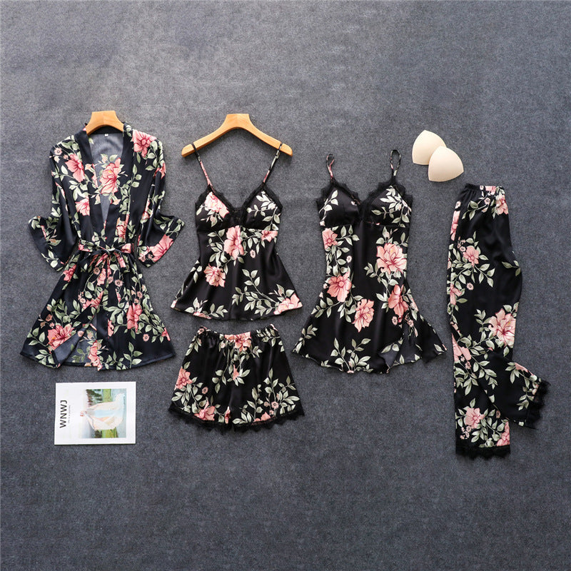 Romantic Satin Loungewear Set | Comfortable & Stylish-Black-M-State of Style