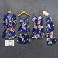 Romantic Satin Loungewear Set | Comfortable & Stylish-Navy Blue-M-State of Style