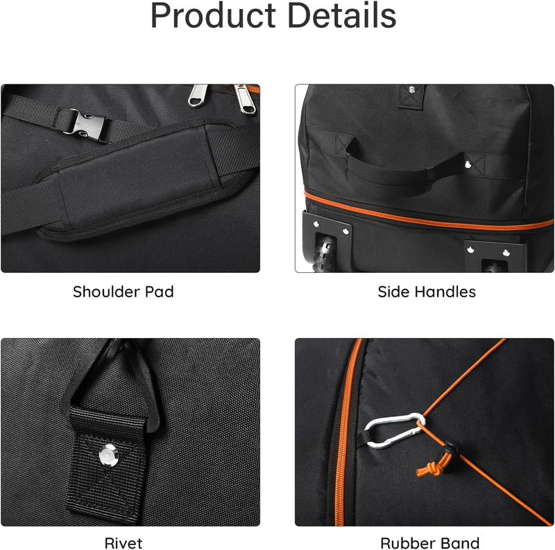 Extra Large Expandable Rolling Duffle Bag 110L–140L – Foldable Travel Luggage