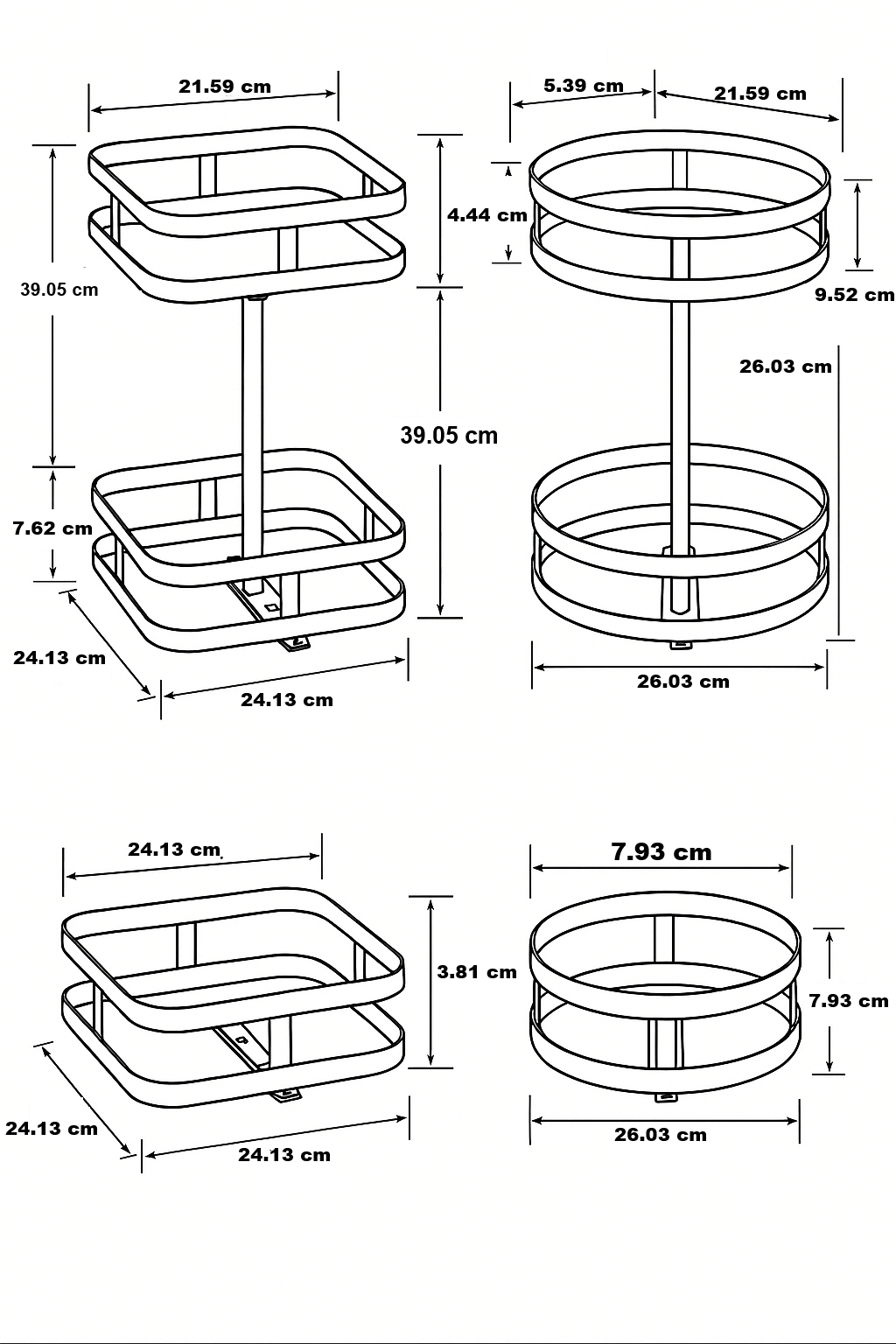 Rotating Storage Rack - TwistRack 360°-Round-1 Layer-State of Style