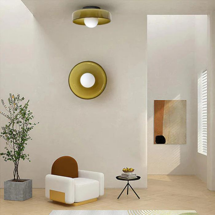 Round Ceiling Light with Stylish Functionality - LumiSphere-Orange-D25*H15cm-State of Style