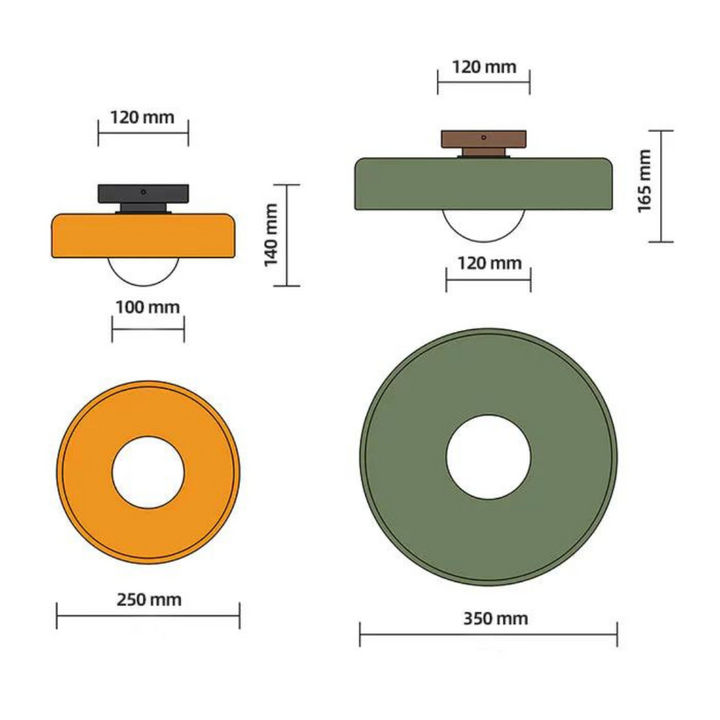 Round Ceiling Light with Stylish Functionality - LumiSphere-Orange-D25*H15cm-State of Style