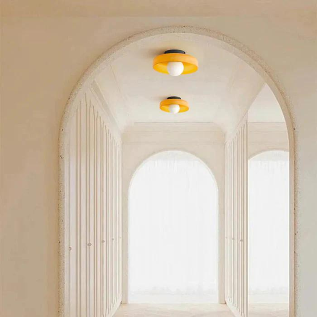 Round Ceiling Light with Stylish Functionality - LumiSphere-Orange-D25*H15cm-State of Style