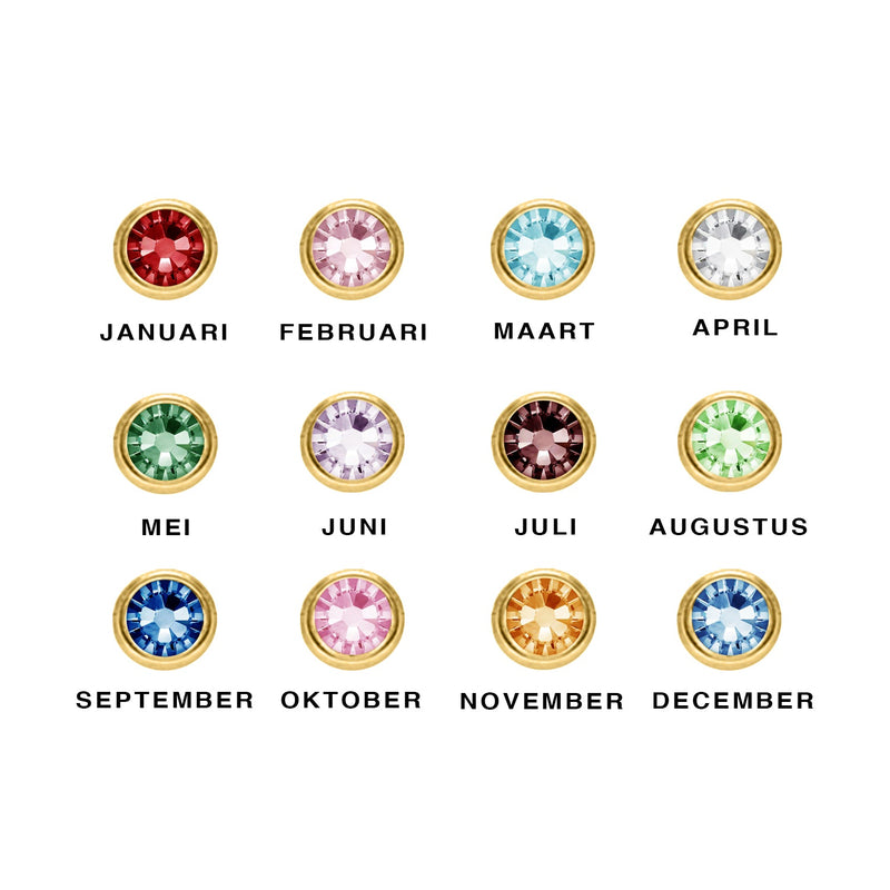 Round Gemstone Birthstone Bracelet-Gold-plated-January-State of Style