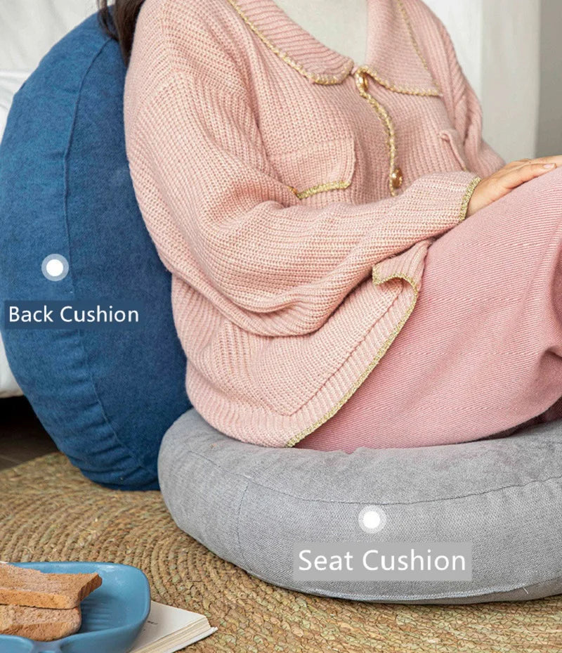 Round Meditation and Yoga Cushion - ZenCushion-Blue-42.03 cm-State of Style