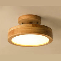 Round Wooden Scandinavian Ceiling Lamp - NordicLuxe-Type A-3 Color Light-Diameter: 20 cm-State of Style
