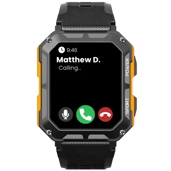Rugged Smartwatch with Heart Rate Monitor & Step Tracker - EnduranceX-Black-State of Style
