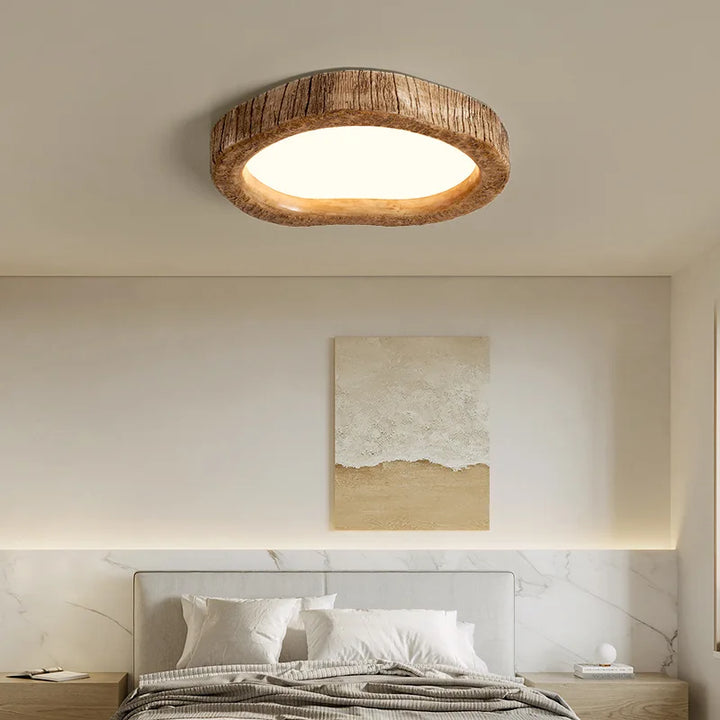 Rustic LED Ceiling Light with Wood Effect - Auralog-35 cm-State of Style