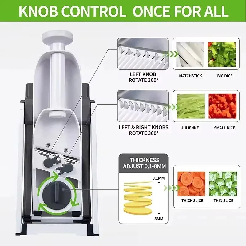 Safe 5-in-1 Vegetable Slicer (1+1 Free) - VeggieChop Pro-Blue-State of Style