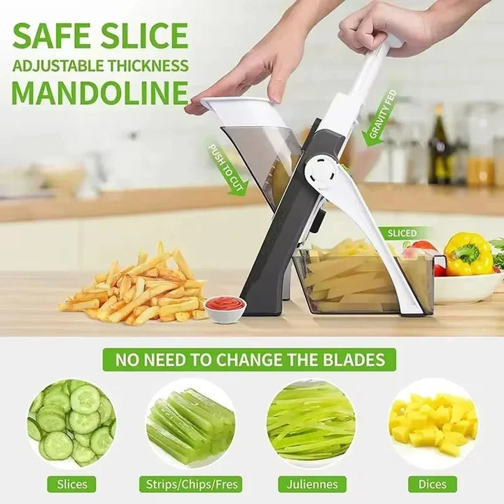 Safe 5-in-1 Vegetable Slicer (Buy 1 Get 1 Free) - VeggieChop Pro-Blue-State of Style