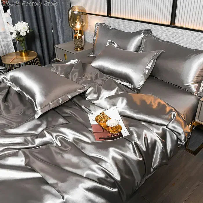 Satin Duvet Cover - Velora-A-1-150X200CM (1.2m Bed)-State of Style
