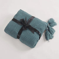 Scandinavian Knitted Wool Blanket - Aurora-110x150cm-Light Green-State of Style