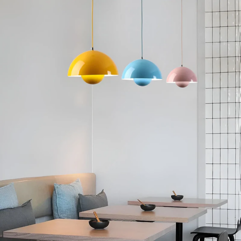 Scandinavian LED Pendant Lamp - NordicBlossom-Pink-State of Style