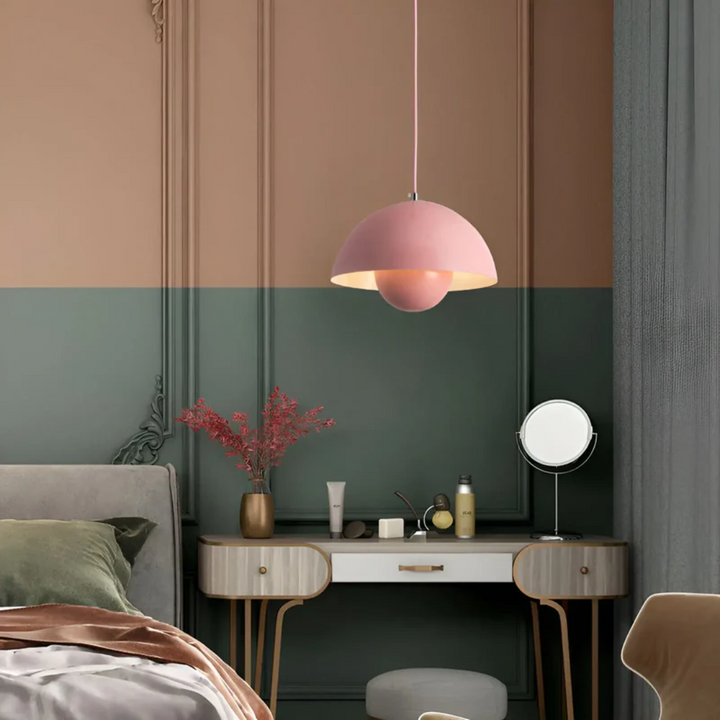 Scandinavian LED Pendant Lamp - NordicBlossom-Pink-State of Style