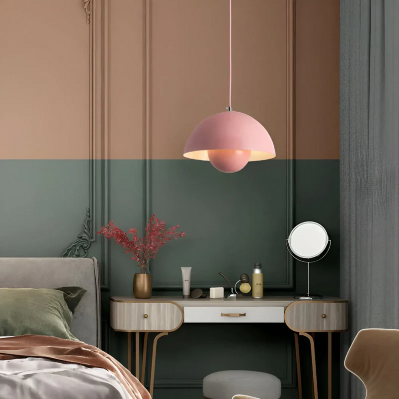 Scandinavian LED Pendant Lamp - NordicBlossom-Pink-State of Style
