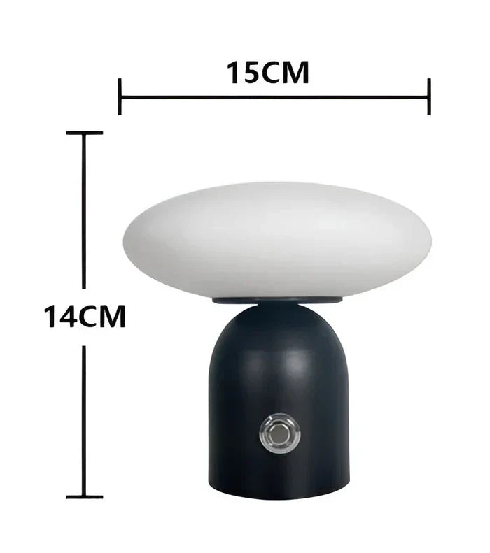 Scandinavian Luxury Mushroom Lamp with Smart Touch - NordicGlow-Black-State of Style