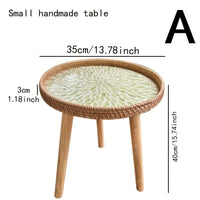 Scandinavian Rattan Side Table - Elin-Green-A-State of Style