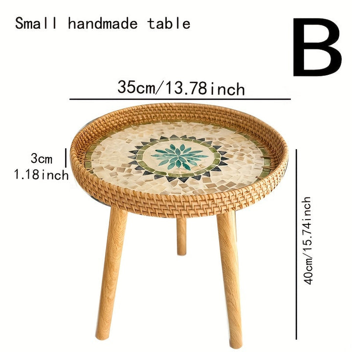 Scandinavian Rattan Side Table - Elin-Green-B-State of Style