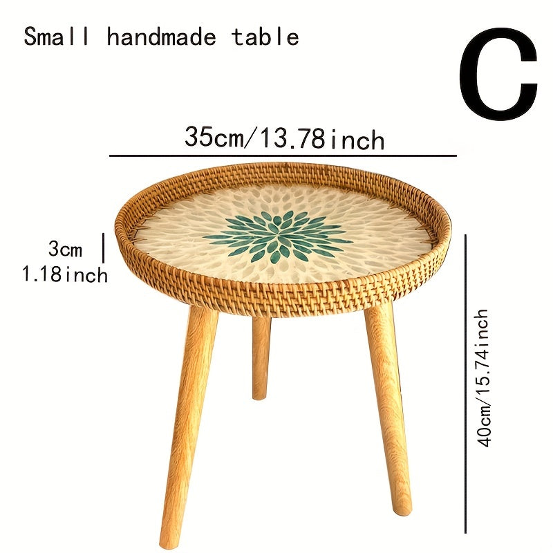 Scandinavian Rattan Side Table - Elin-Green-C-State of Style