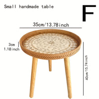 Scandinavian Rattan Side Table - Elin-White-F-State of Style