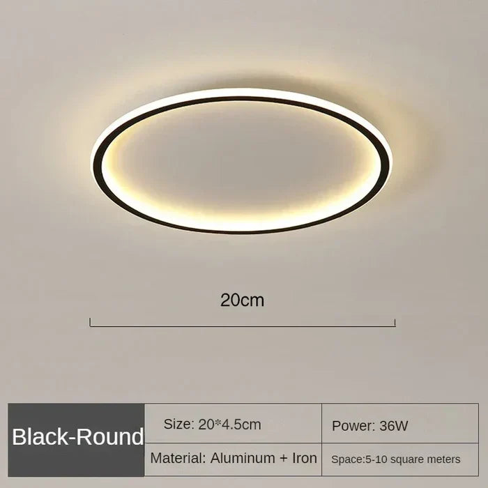 Scandinavian Round Ceiling Lamp - AuroraSphere-Natural White (no RC)-20cm Black-State of Style