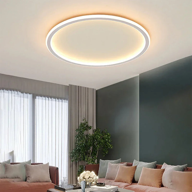 Scandinavian Round Ceiling Lamp - NordicGlow-20cm Black-Natural White (no remote)-State of Style