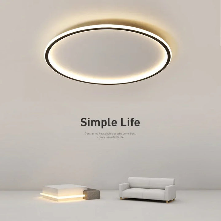 Scandinavian Round Ceiling Lamp - NordicGlow-20cm Black-Natural White (no remote)-State of Style