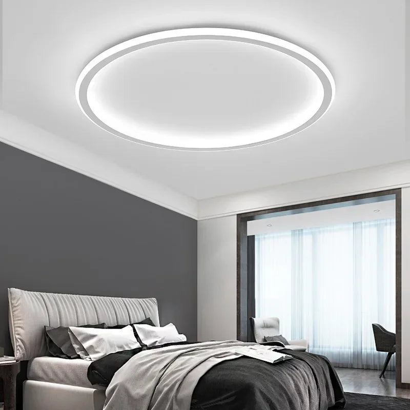Scandinavian Round Ceiling Lamp - NordicGlow-20cm Black-Natural White (no remote)-State of Style