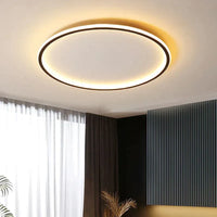 Scandinavian Round Ceiling Lamp - NordicGlow-20cm Black-Natural White (no remote)-State of Style