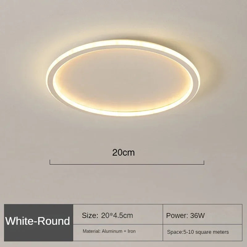 Scandinavian Round Ceiling Lamp - NordicGlow-20cm White-Natural White (no remote)-State of Style