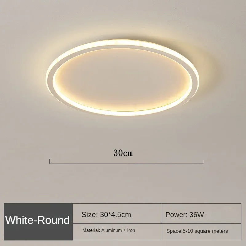 Scandinavian Round Ceiling Lamp - NordicGlow-30cm White-Natural White (no remote)-State of Style