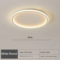 Scandinavian Round Ceiling Lamp - NordicGlow-40cm White-Natural White (no remote)-State of Style