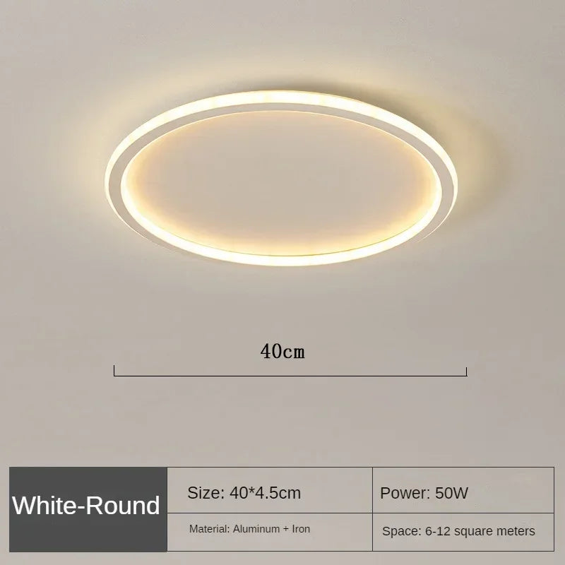 Scandinavian Round Ceiling Lamp - NordicGlow-40cm White-Natural White (no remote)-State of Style