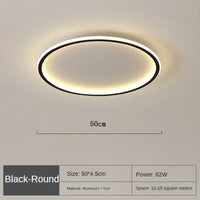 Scandinavian Round Ceiling Lamp - NordicGlow-50cm Black-Natural White (no remote)-State of Style