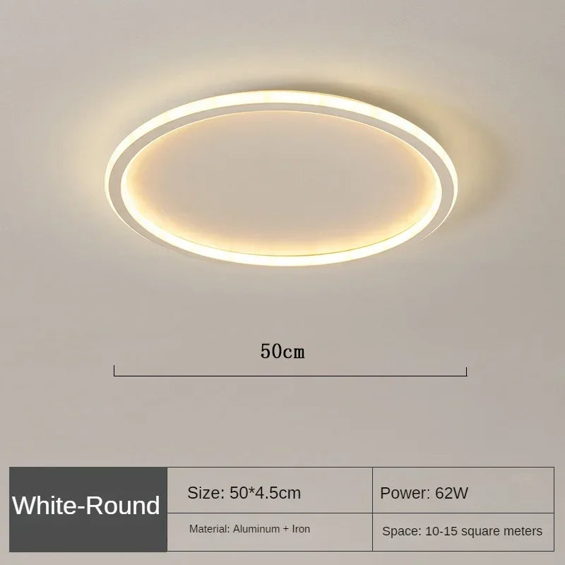 Scandinavian Round Ceiling Lamp - NordicGlow-50cm White-Natural White (no remote)-State of Style