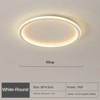 Scandinavian Round Ceiling Lamp - NordicGlow-60cm White-Natural White (no remote)-State of Style