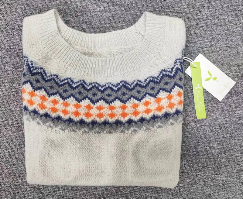 Scandinavian Trendy Jumper with Vibrant Pattern - NordicChic-S-State of Style