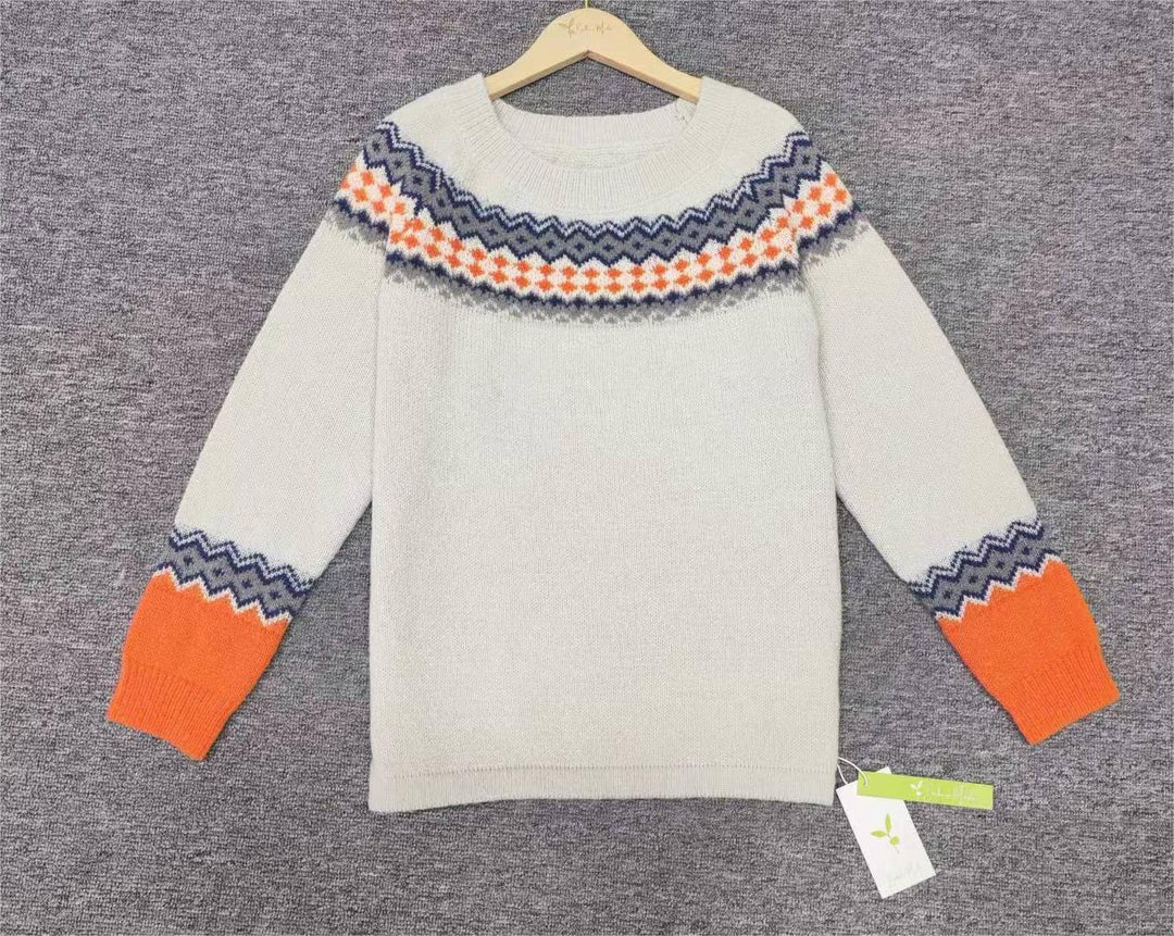 Scandinavian Trendy Jumper with Vibrant Pattern - NordicChic-S-State of Style