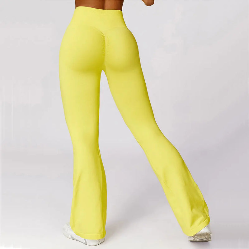Seamless Flared Yoga Leggings – Elara-Black-S-State of Style