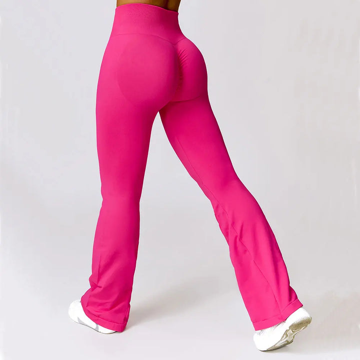 Seamless Flared Yoga Leggings – Elara-Black-S-State of Style