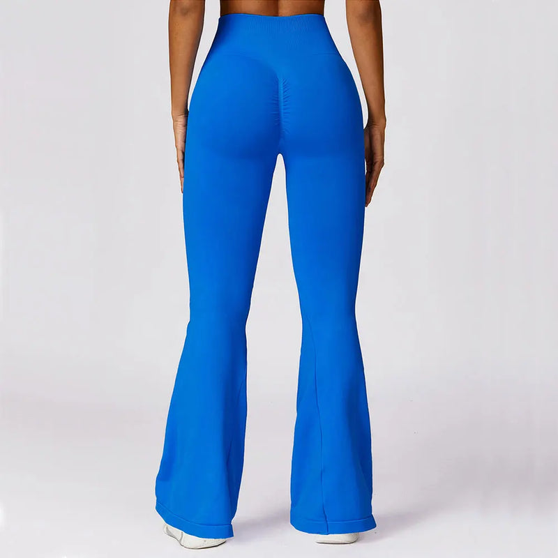 Seamless Flared Yoga Leggings – Elara-Black-S-State of Style
