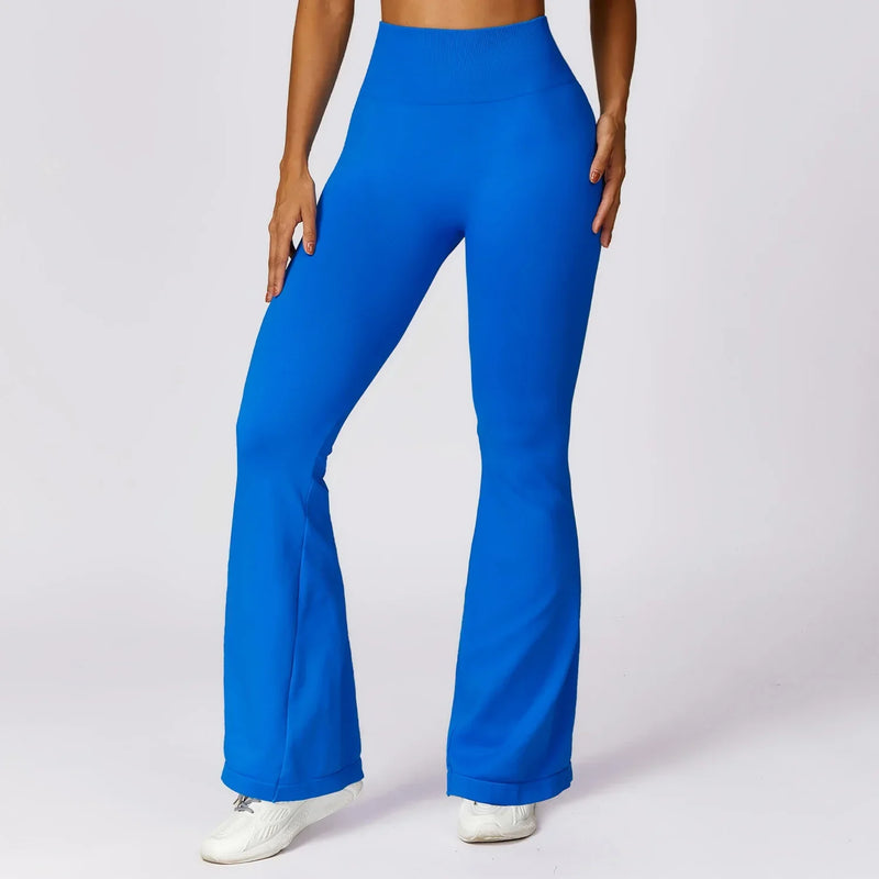 Seamless Flared Yoga Leggings – Elara-Blue-S-State of Style