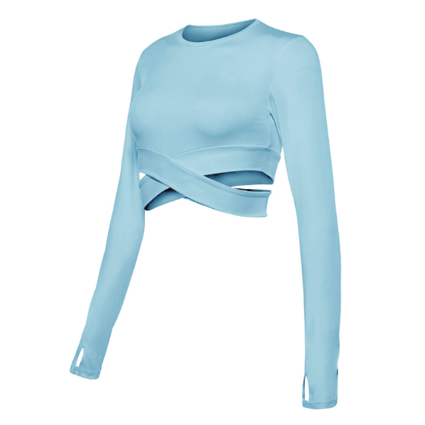 Seamless Pilates & Yoga Top – Sophia-Light Blue-S-State of Style