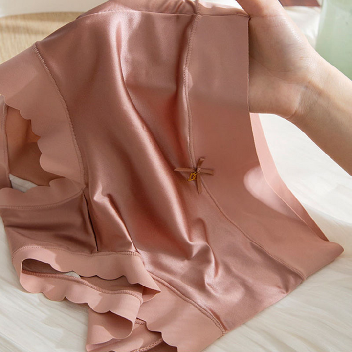 Seamless Satin Women's Briefs - Emily-Beige-5+5 FREE! (10-Pack)-M (40-60kg)-State of Style